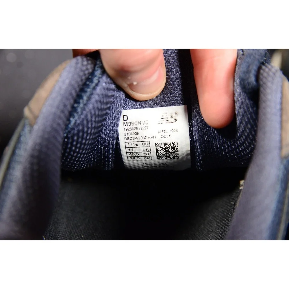 New Balance 990v5 Shoes Mens Size 11.5 Blue Made In USA Running‎ Suede M990NV5